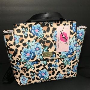 Betsy Johnson Blue,Leopard, Black floral backpack